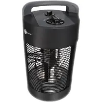 Perel Mobiele terrasverwarmer, 700 W, carbon, met kantelbeveiliging, 2 warmteniveaus, oscillerend, plensdicht, metaal, zwart