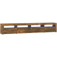 vidaXL Tv-meubel met LED-verlichting 240x35x40 cm gerookt eikenkleurig