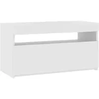 vidaXL Tv-meubel met LED-verlichting 75x35x40 cm hoogglans wit