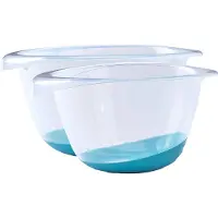 Whitefurze Beslagkommen/mengkommen set - 2x stuks - 2 liter en 3,5 liter - blauw - Mengkommen