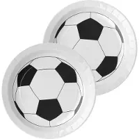 SANTEX voetbal thema feest wegwerpbordjes - 20x stuks - 23 cm - EK/WK themafeest - Feestbordjes