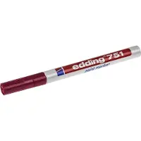 Edding 751 Permanent Lakmarker Rood Fijn Ronde punt 1 - 2 mm Waterbestendig