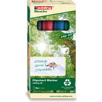Edding 32 Flipovermarker Medium Beitelpunt 1 - 5 mm Kleurenassortiment Navulbaar Waterbestendig 4 Stuks