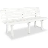 vidaXL Tuinbank 145,5x49x74 cm kunststof wit online kopen