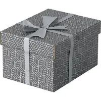 Esselte Home Opberg- en Geschenkdoos 628281 Klein 100% Gerecycled Karton Grijs 200 x 255 x 150 mm 3 Stuks
