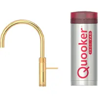 Quooker Fusion round met PRO3 boiler met PRO3 boiler 3-in-1 kokend water kraan Goud