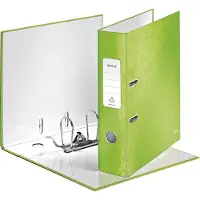 Leitz WOW Gelamineerde Ordner - Capaciteit van 600 A4-Vel - Rugbreedte van 80mm - Groen