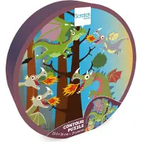 Scratch Contour Puzzel - Draken - 25,5X26Cm - 29 Stukjes - 3 Jaar