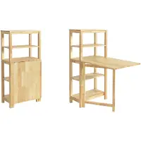 SoBuy - Opklapbare eettafel met opbergkast - Max, 75 kg - 126 x 60 x 98 cm - Naturel