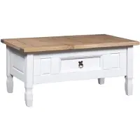 vidaXL Salontafel 100x55x44 cm Mexicaans grenenhout Corona-stijl wit