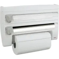 Metaltex keukenrolhouder met snijhulp wit