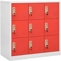 vidaXL Lockerkasten 5 st 90x45x92,5 cm staal lichtgrijs en rood