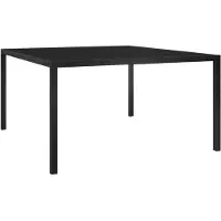 vidaXL Tuintafel 130x130x72 cm staal en glas zwart