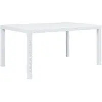 vidaXL Tuintafel 150x90x72 cm rattan-look kunststof wit