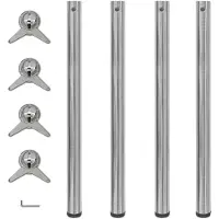 vidaXL Tafelpoten in hoogte verstelbaar geborsteld nikkel 870 mm 4 st