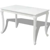 vidaXL Eettafel 116x66x76 cm hoogglans wit