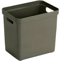 Sunware Sigma Home opbergbox 25L – 35x24,6x36,3 cm – Donkergroen – BPA-vrij plastic, stapelbaar (deksel apart verkrijgbaar) – stijlvolle opbergmand voor kinderkamer & woonkamer