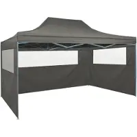 vidaXL Vouwtent met 3 wanden 431x291x315 cm antraciet