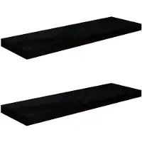 vidaXL Wandschappen zwevend 2 st 80x23,5x3,8 cm MDF hoogglans zwart