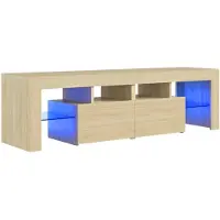 vidaXL Tv-meubel LED-verlichting 140x36,5x40 cm sonoma eikenkleurig