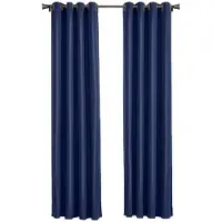 Larson - Luxe effen blackout gordijn - met ringen - 3m x 2.5m - Donkerblauw