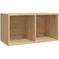 vidaXL - Opbergbox - voor - LP's - 71x34x36 - cm - bewerkt - hout - sonoma - eikenkleur
