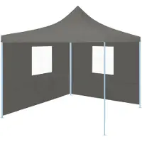 vidaXL Partytent met 2 zijwanden inklapbaar 2x2 m staal antraciet