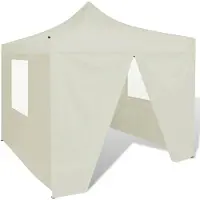 vidaXL Vouwtent met 4 zijwanden 3x3 m crème