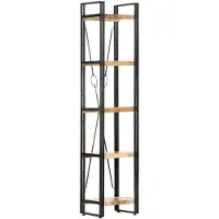 vidaXL Boekenkast met 5 schappen 40x30x180 cm massief mangohout
