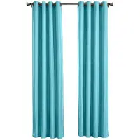 Larson - Luxe effen blackout gordijn - verduisterend - 300 cm x 250 cm - Turquoise