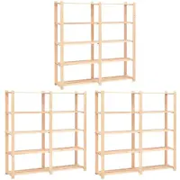 vidaXL Opbergrekken 5-laags 3 st 170x38x170 cm grenenhout 500 kg