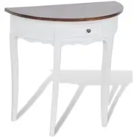 vidaXL Wandtafel met lade halfrond bruin