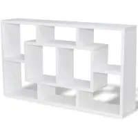 vidaXL Wandschap zwevend 8 vakken wit