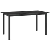 vidaXL Tuintafel 150x90x74 cm aluminium en glas zwart