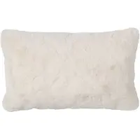 Dutch decor - ZAYA - Kussenhoes 30x50 cm - bontlook - effen kleur - Snow White - wit