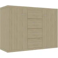 vidaXL Dressoir 88x30x65 cm bewerkt hout sonoma eikenkleurig
