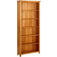 vidaXL Boekenkast met 6 schappen 80x22,5x180 cm massief eikenhout
