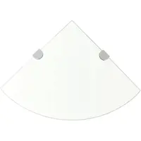 vidaXL Hoekschappen 2 st met chromen dragers 35x35 cm glas transparant