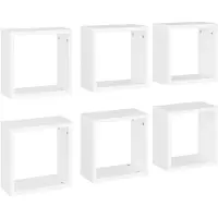 vidaXL Wandschappen kubus 6 st 30x15x30 cm wit