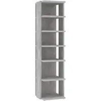 vidaXL Schoenenkast 27,5x27x102 cm bewerkt hout betongrijs