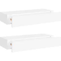 vidaXL Wandschappen 2 st met lade 60x23,5x10 cm MDF wit