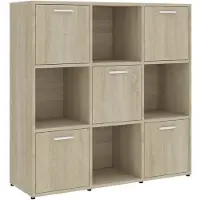 vidaXL Boekenkast 90x30x90 cm bewerkt hout sonoma eikenkleurig