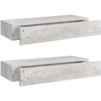 vidaXL Wandschappen 2 st met lade 60x23,5x10 cm MDF betongrijs