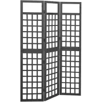vidaXL Kamerscherm/trellis met 3 panelen 121x180 cm vurenhout zwart