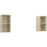 vidaXL Tv-wandmeubelen 2 st bewerkt hout sonoma eikenkleurig