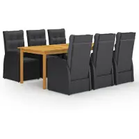 vidaXL 7-delige Tuinset zwart