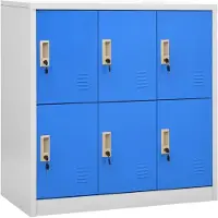 vidaXL Lockerkasten 2 st 90x45x92,5 cm staal lichtgrijs en blauw