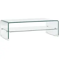 vidaXL Salontafel 98x45x31 cm gehard glas transparant