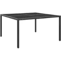 vidaXL Tuintafel 130x130x72 cm staal en glas antracietkleurig