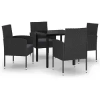 vidaXL 5-delige tuinset, zwart